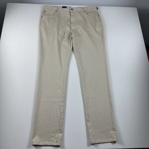 JOHNNIE-O Terry Casual 5 Pocket Pants Jeans Men's 38x34 Stretch Stone Beige $178